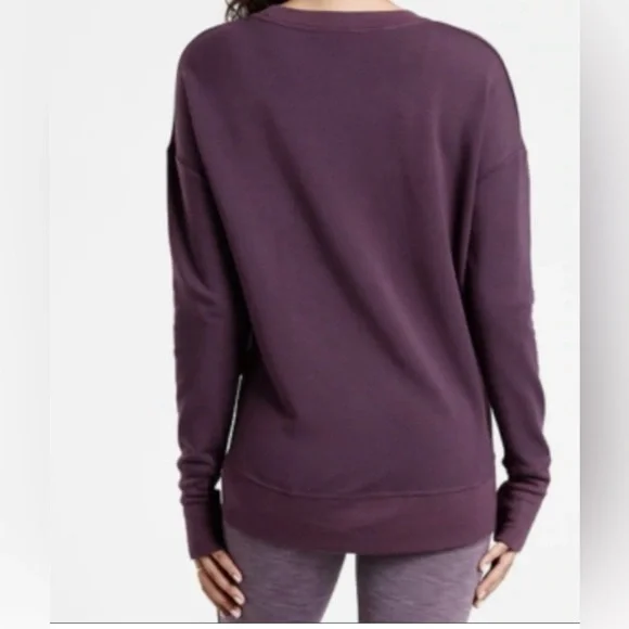 EUC Athleta Deep Purple Coaster Luxe Sweatshirt With Thumb holes,size Large-tall - Picture 2 of 15